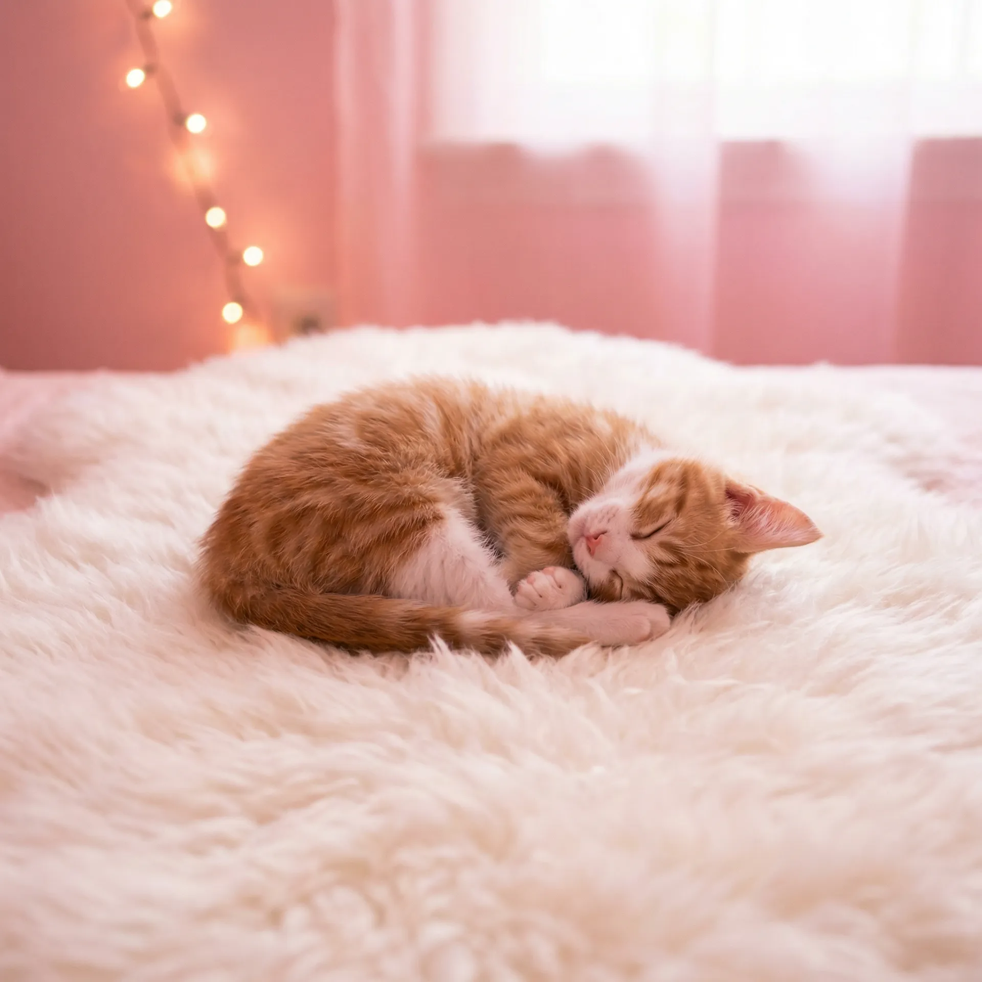 小猫蜷成一团入睡 - 小保姆的疯狂